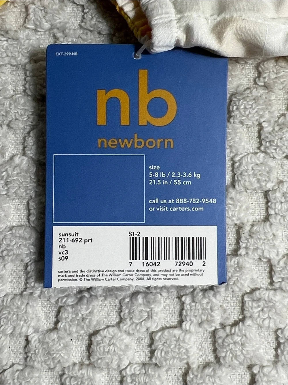 Carter's Yellow Floral Baby Romper - NEWBORN